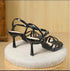 Criss Cross Open Toe Buckle Strap Heel